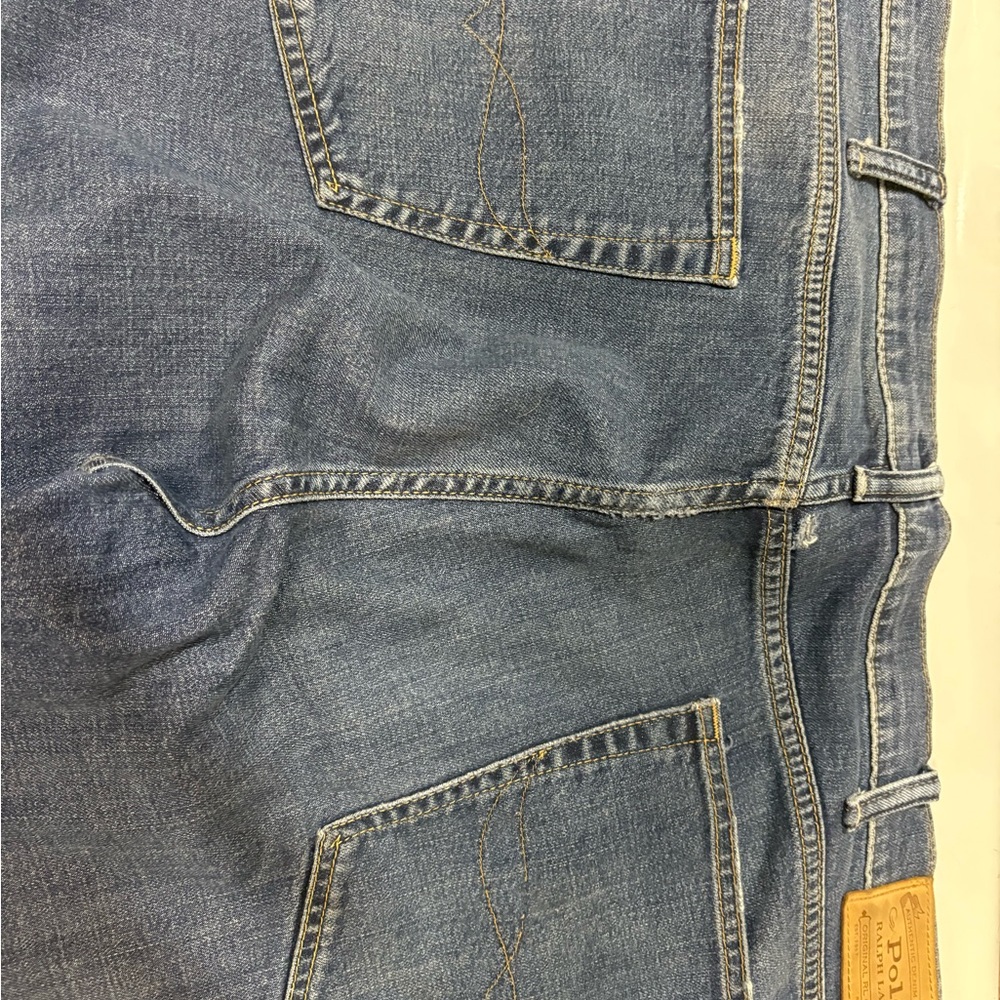 Ralph Lauren Blue Relaxed Jeans with Natural Fading